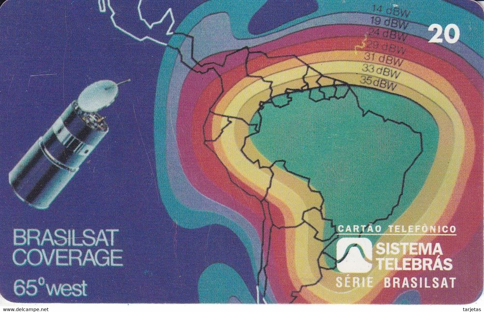 TARJETA DE BRASIL DE UN SATELITE (SATELLITE) - Espace