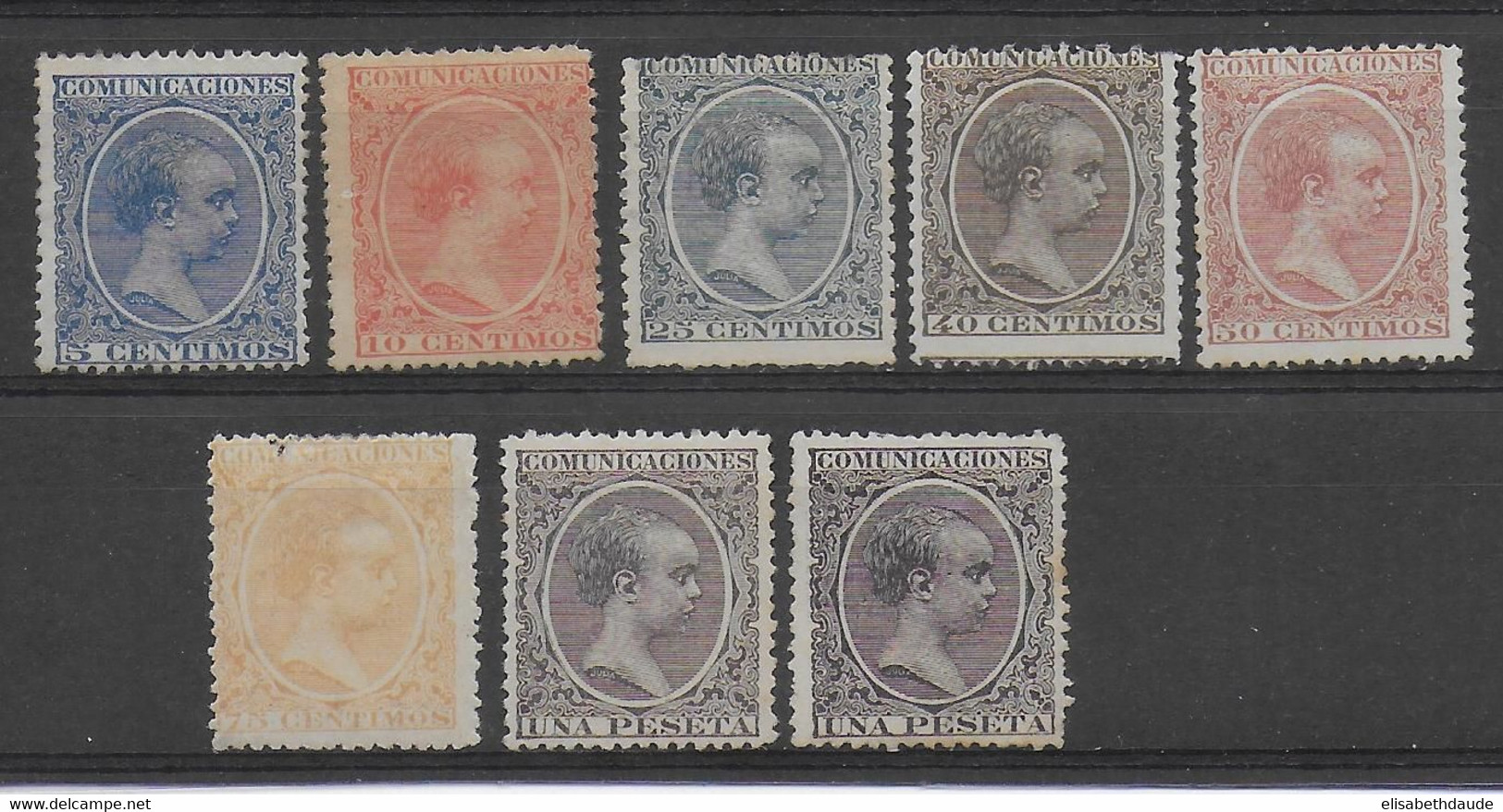 ESPAGNE -1889 - ALPHONSE XIII - YT 198+201+204+206/209 (209X2) (*) - NEUFS SANS GOMME - COTE = 703 EUR ! - Ungebraucht