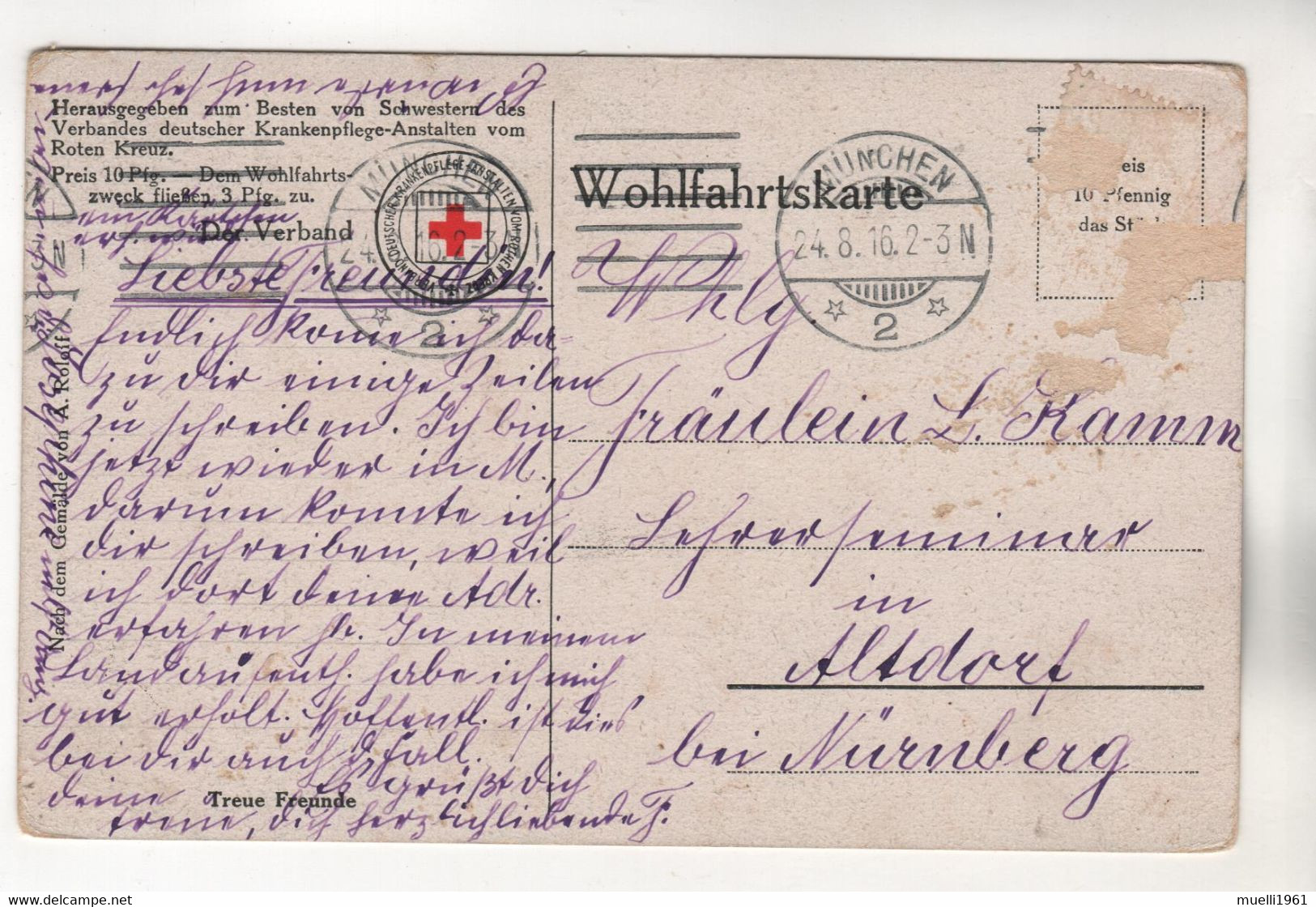 3674, WK I, Feldpost, - War 1914-18