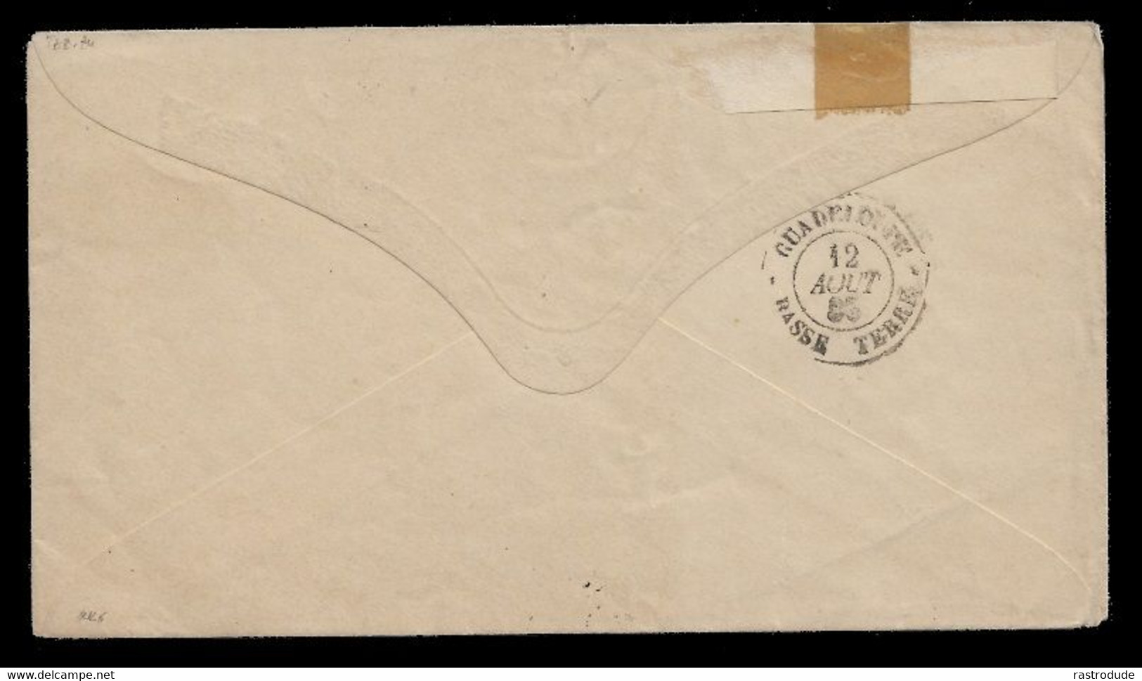 1885 7 Aout GUADELOUPE - LSC 5c Yv.49 POINTE-À-PITRE - Arrivé GUADELOUPE BASSE TERRE - Covers & Documents