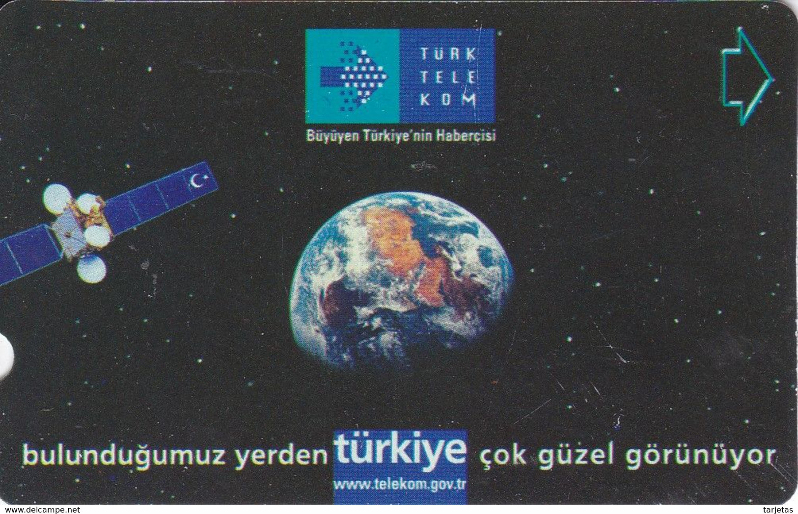 TARJETA DE TURQUIA CON UN SATELITE (SATELLITE) TIERRA - GLOBO TERRAQUEO - Espace