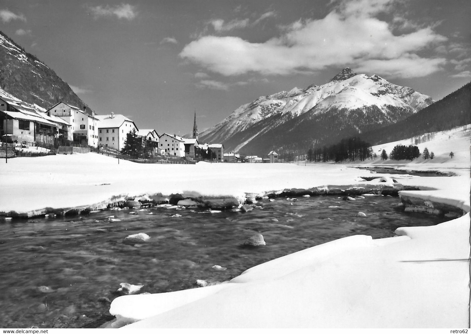 S-CHANF / SCANFS → Kleine Gemeinde In Der Region Maloja, Winter-Fotokarte Ca.1955 - S-chanf