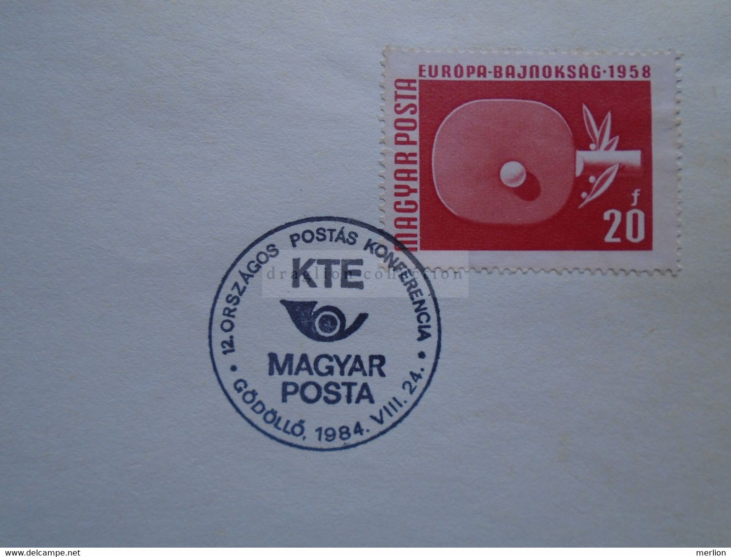 D174242 Postman Conference  1984 Gödöllő Hungary  Stamp Table Tennis  -Special Postmark Sonderstempel Cachet Spécial - Other & Unclassified