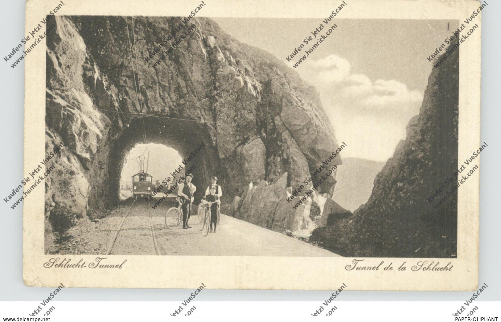 F 68140 SOULTZEREN / SULZERN, Schlucht - Tunnel, Strassenbahn / Tram, Fahrräder - Wintzenheim