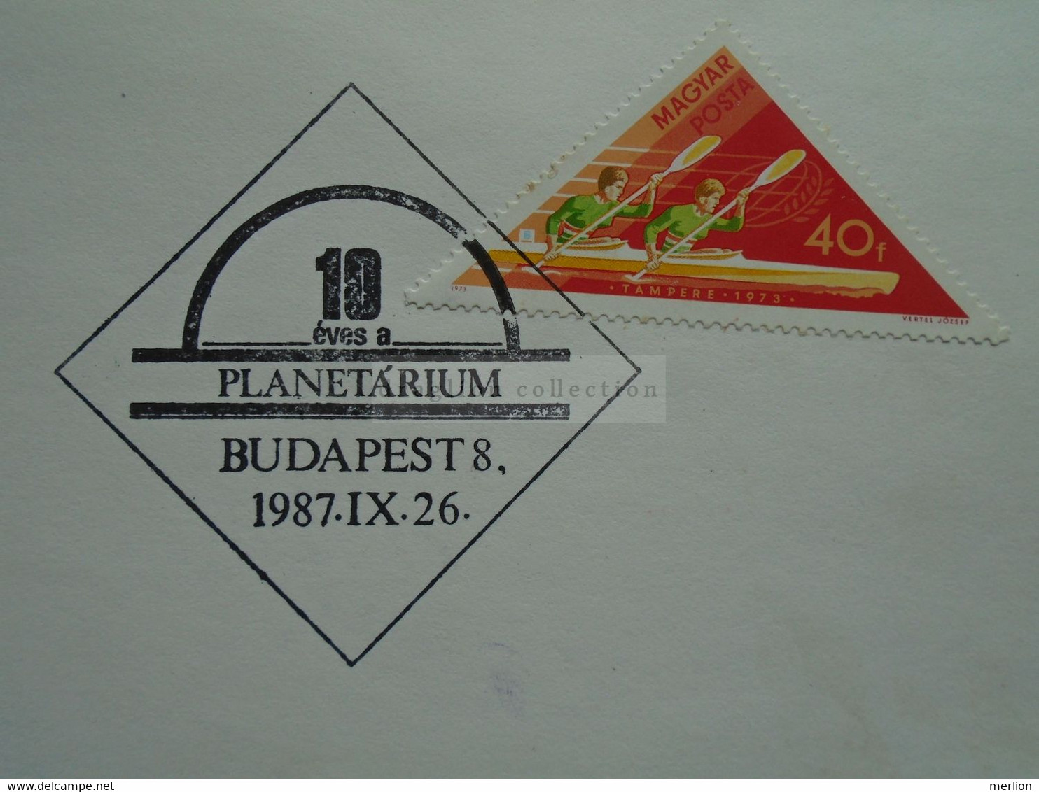 D174244 Planetarium 1987  Budapest Hungary  Stamp Canoe  -Special Postmark Sonderstempel Cachet Spécial - Andere & Zonder Classificatie