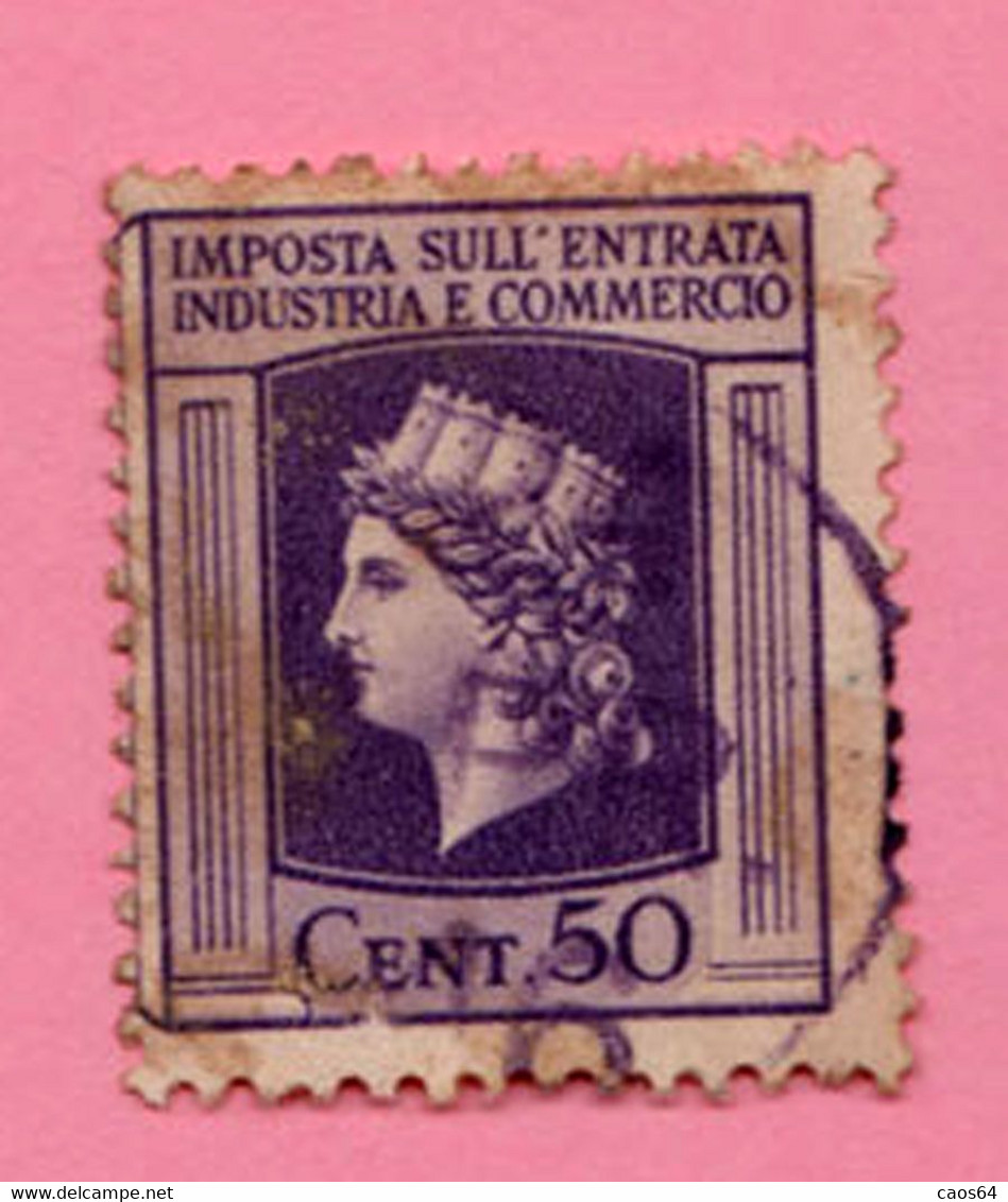 Italia Lungotenenza Fiscali Revenue Imposta Industria Commercio Cent 50 Usato - Revenue Stamps