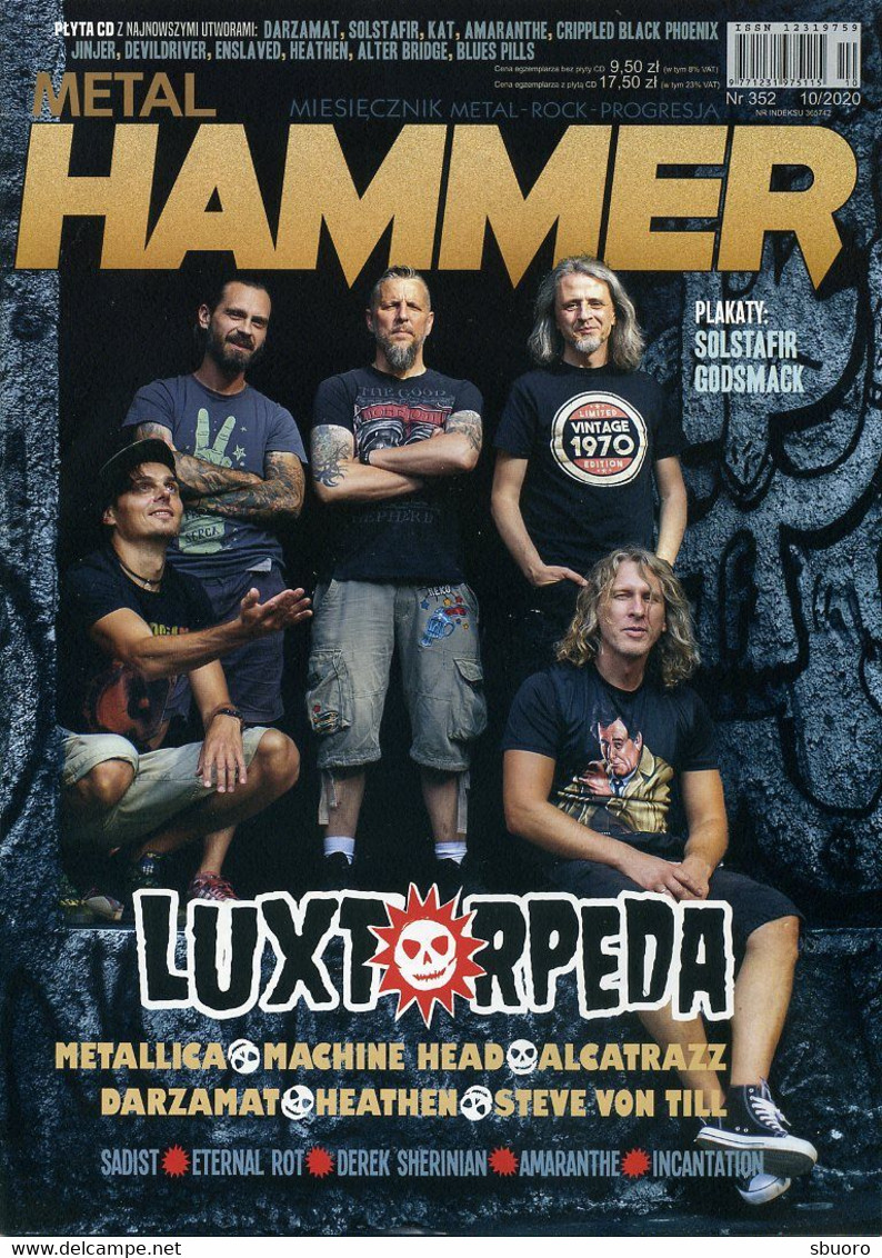 Magazine Metal Hammer (Pologne) N°352 Octobre 2020. Metallica Et Luxtorpeda En Couverture (2 Faces, 2 Couv). Sans Le CD. - Musique