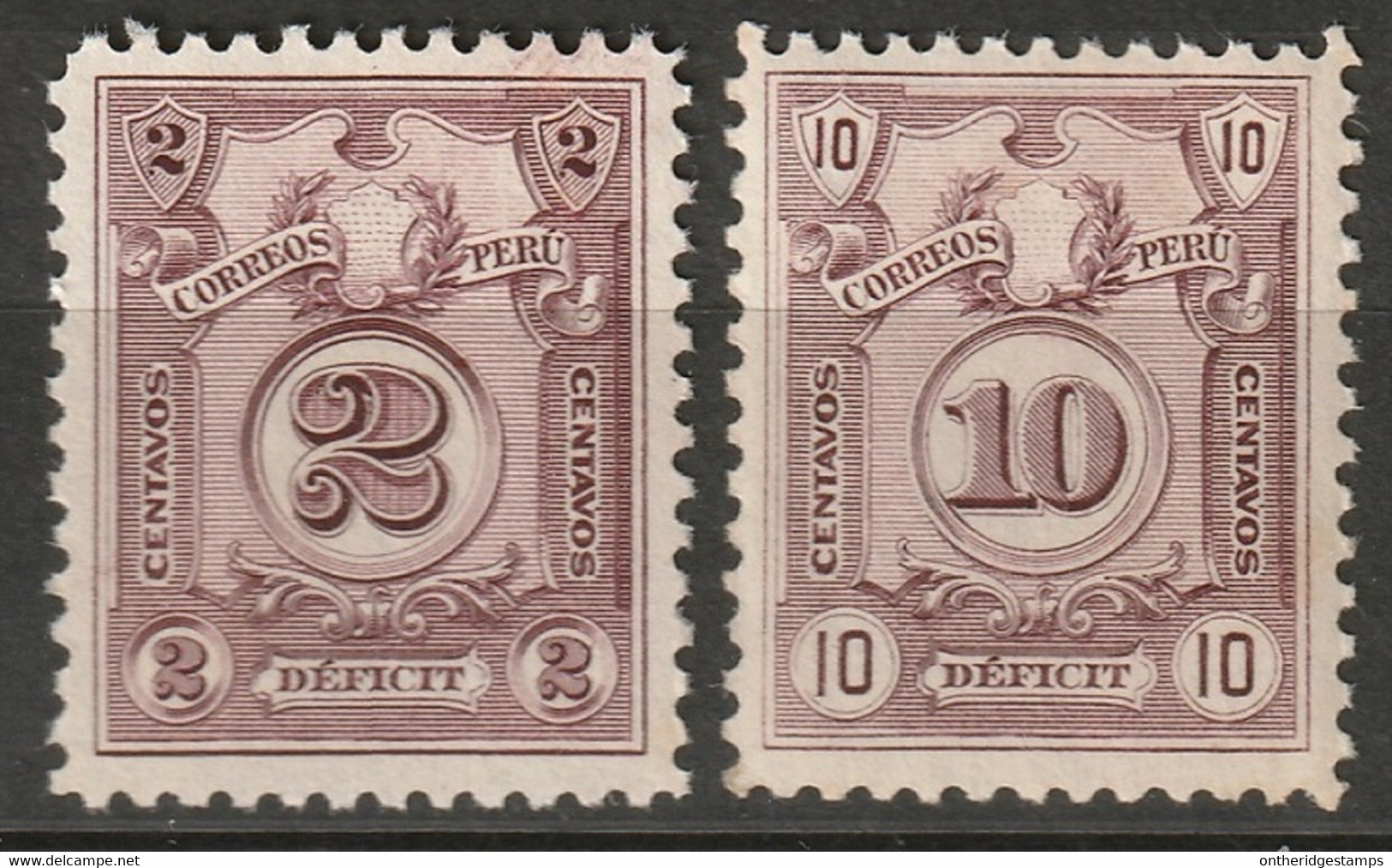 Peru 1930 Sc J50A-B  Postage Due Set MH - Peru