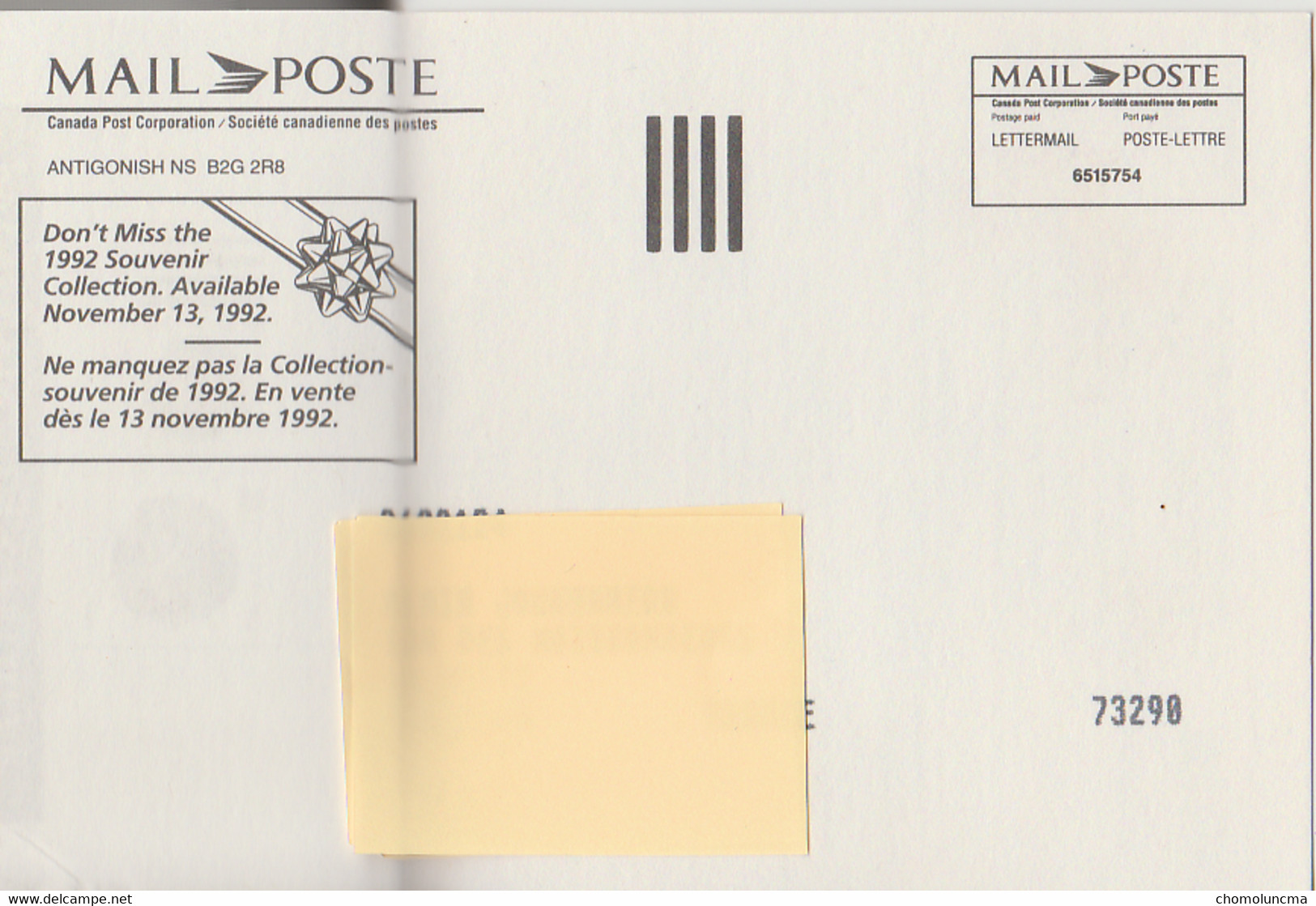 1992 Canada Post Letter Mail Presenting Poste Lettre En Primeur Christmas Personages Personnages De Noël - Postal History