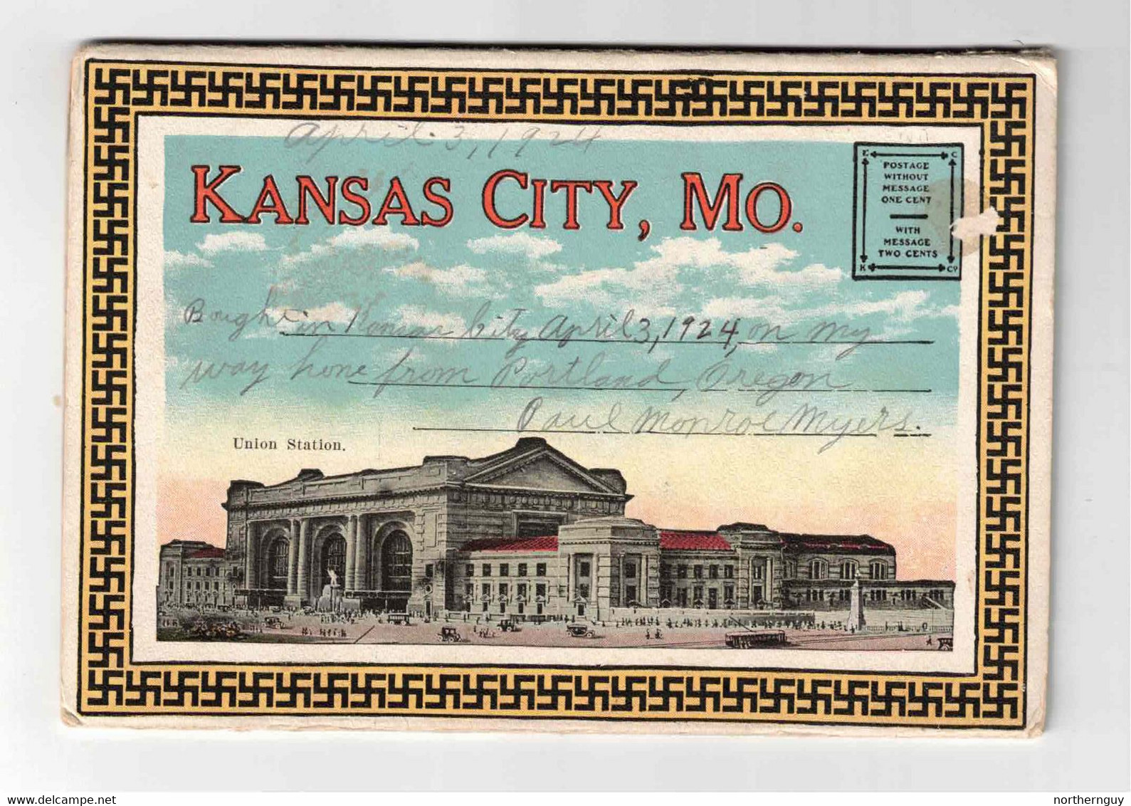 KANSAS CITY, Missouri, USA, Coca Cola Building, 1924 Old Souvenir  Fold-Out Postcard - Kansas City – Missouri