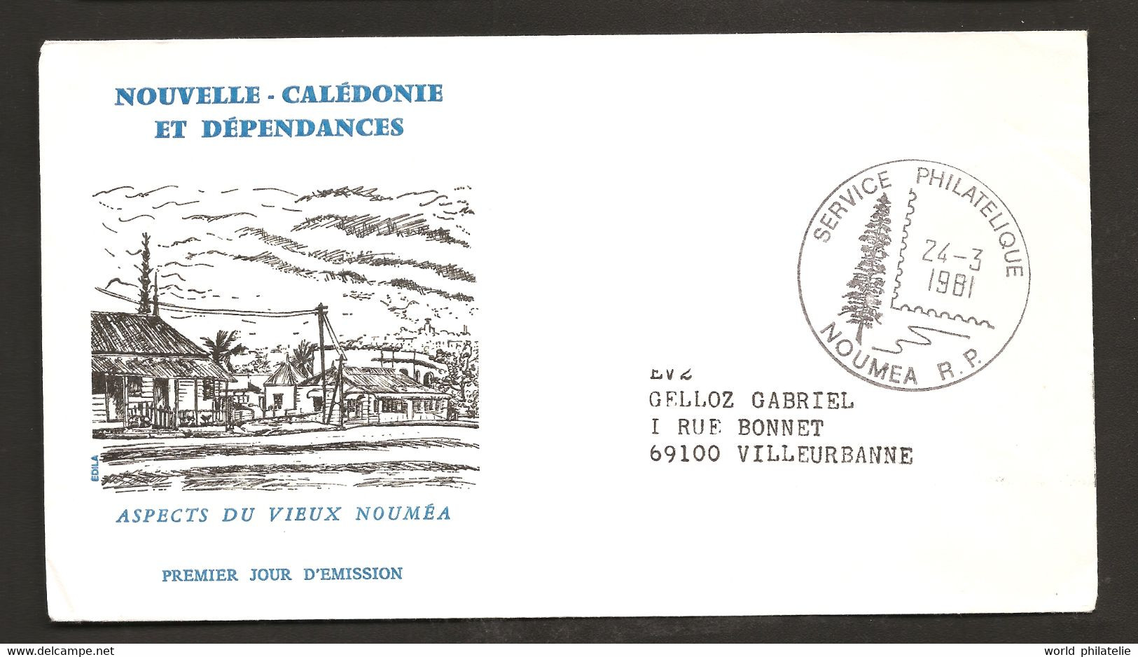 Polynésie 1977 N° PA 183 O FDC, Premier Jour, Vieux Nouméa, Tableau, Vallée De Colons, Jean Kreber, Electricité, Pont - Cartas & Documentos