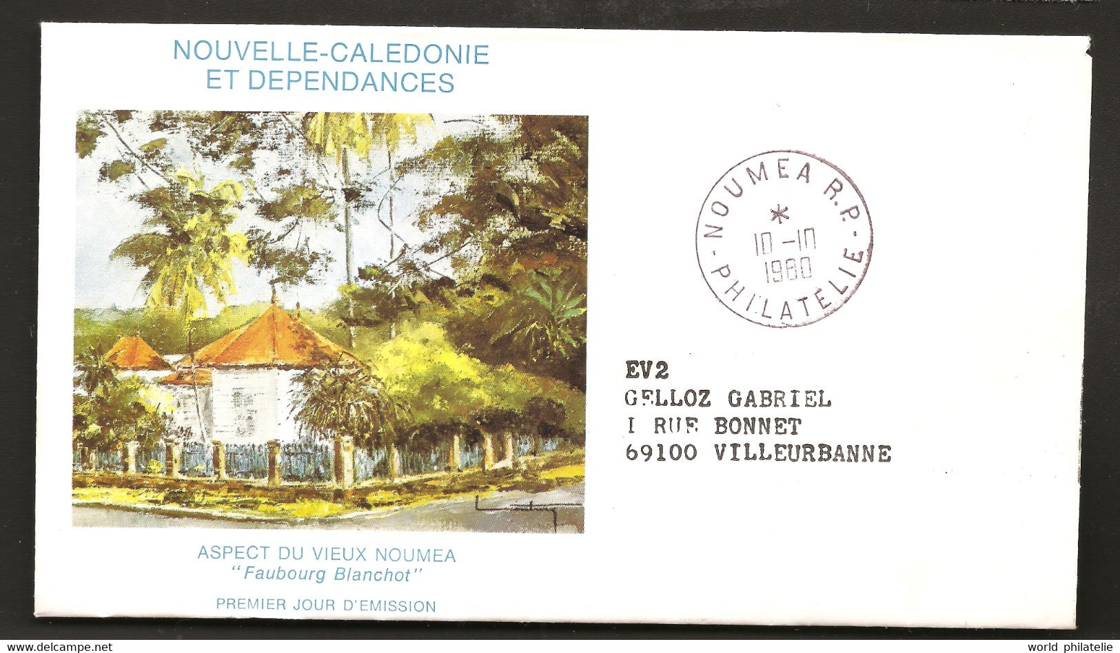 Polynésie 1978 N° PA 189 O FDC, Premier Jour, Vieux Nouméa, Tableau, Lacouture, Faubourg Blanchot - Brieven En Documenten