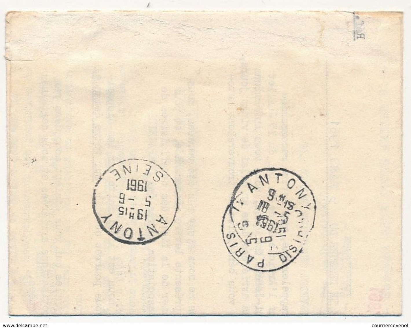 FRANCE - Feuille Pliée EMA - Association Générale De Prévoyance Militaire - 17/5/1961 PARIS 96 - EMA (Printer Machine)