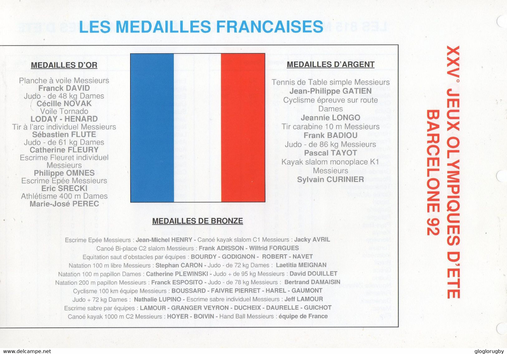 Document JEUX OLYMPIQUES ALBERVILLE BARCELONE  SUPERBE - Summer 1992: Barcelona