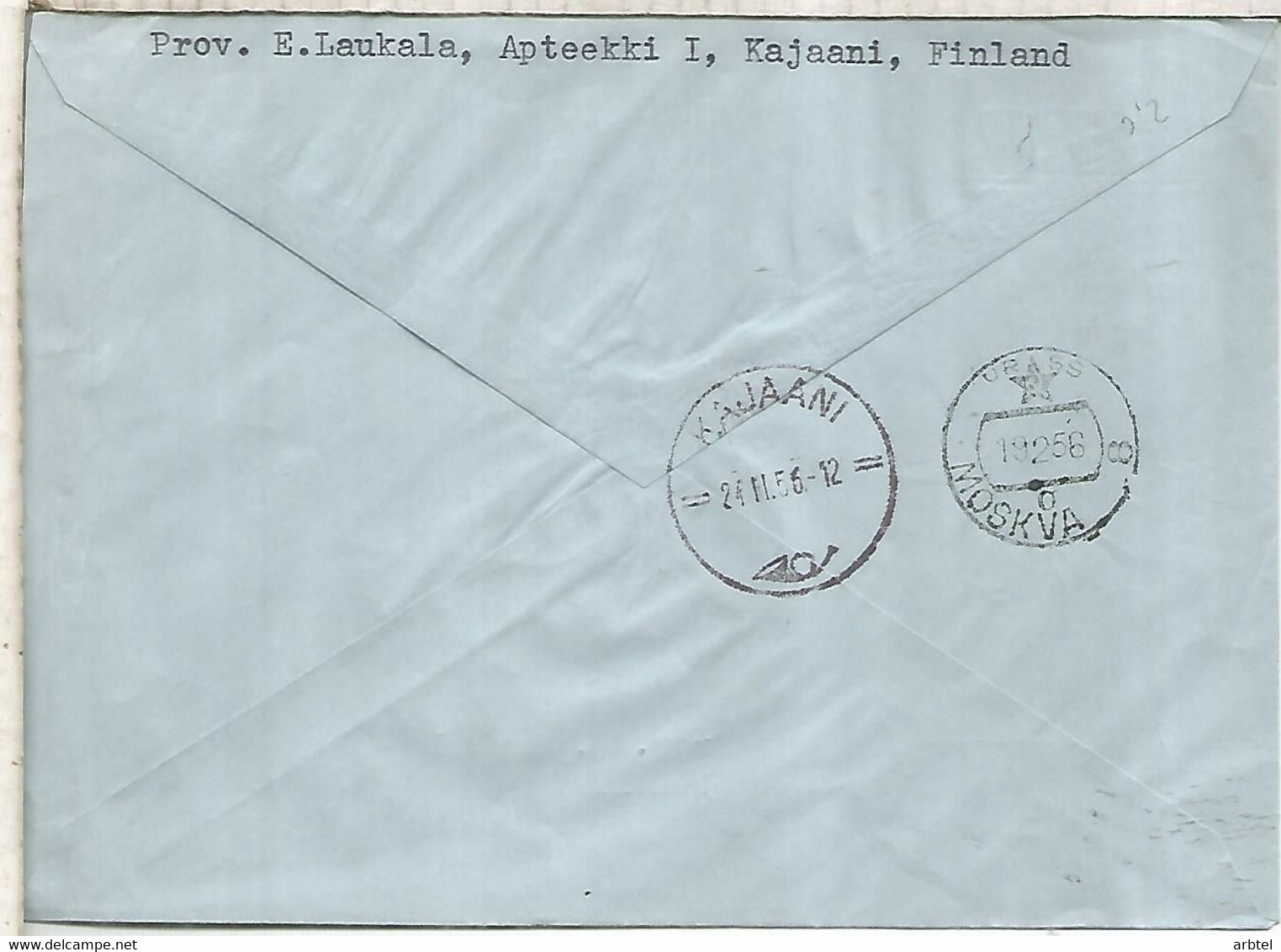 FINLANDIA 1956 PRIMER VUELO HELSINKI MOSCO MOSCOW FIRST FLIGHT - Covers & Documents