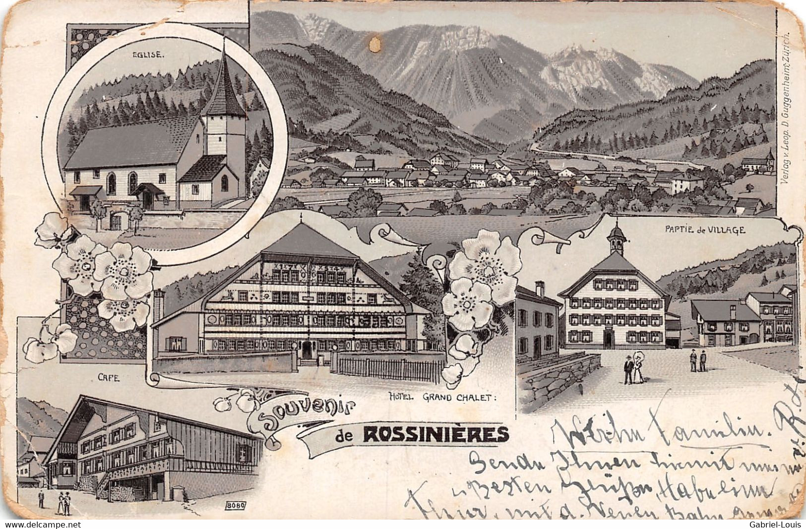 Rossinière - Rossinières - Litho - Grand Chalet - Cape - Eglise - Rossinière