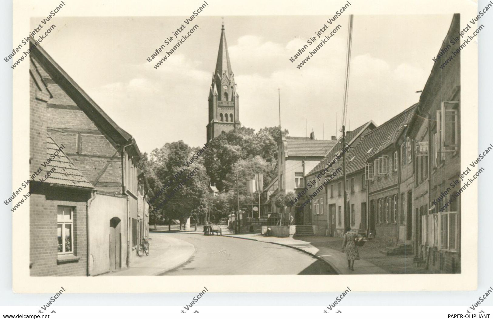 0-2070 RÖBEL / Müritz, Strassenpartie, St. Marienkirche, 1955 - Röbel