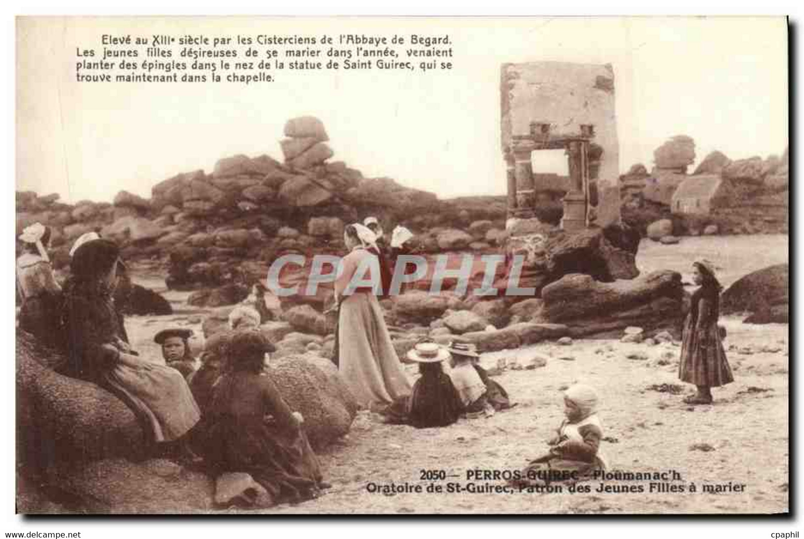 CPA Perros Guirec Ploumanac H Oratoire De St Guirec Patron De Jeunes Filles A Marier Enfants - Perros-Guirec