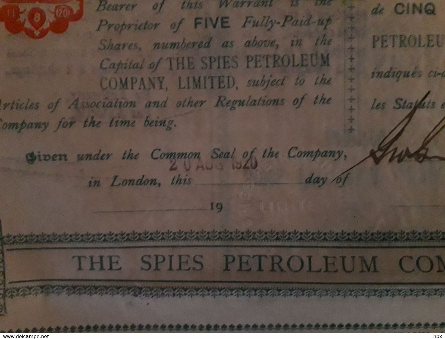 The Spies Petroleum Company - 1920 - Oil