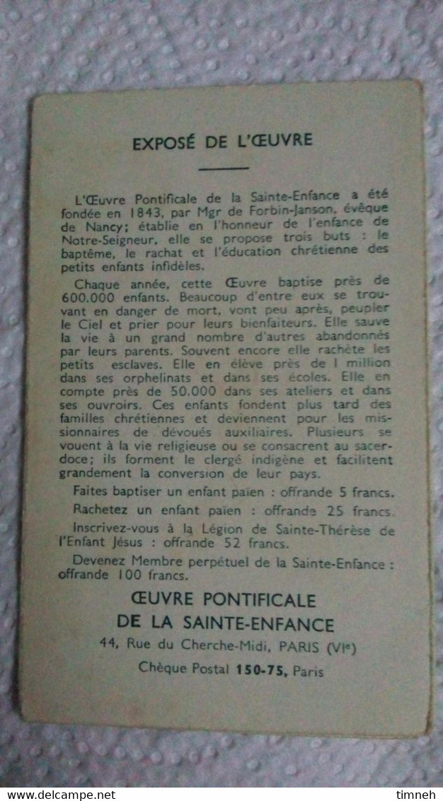 Calendrier De Poche 1939 OEUVRE PONTIFICALE DE LA SAINTE-ENFANCE Soeurs Providence Portieux MOUKDEN + Charité Metz CONGO - Petit Format : 1921-40