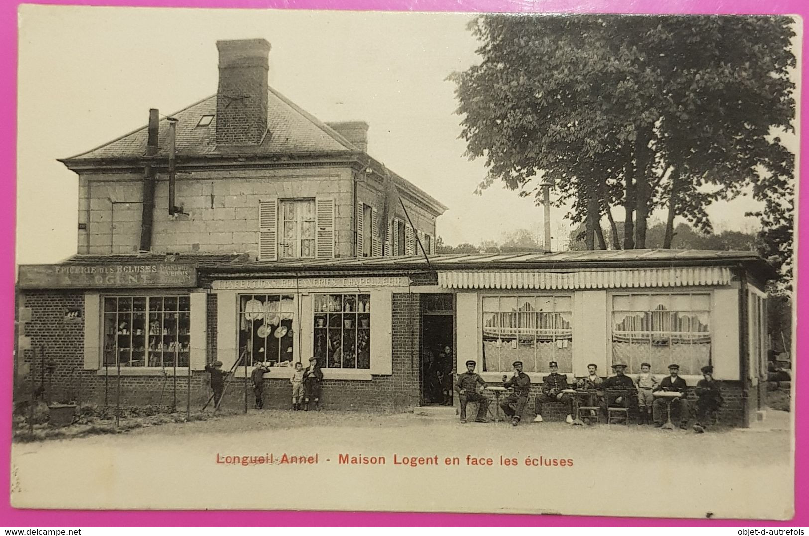 Cpa Longueil Annel Maison Logent En Face Ecluse Carte Postale 60 Oise Rare Proche Compiegne - Longueil Annel