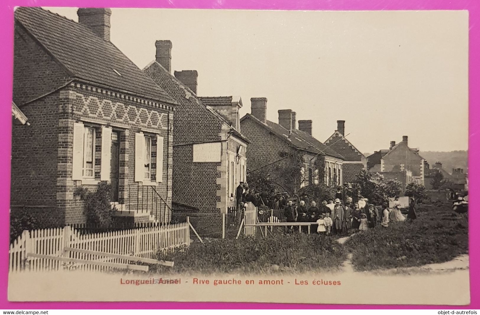 Cpa Longueil Annel Rive Gauche En Amont Ecluse Carte Postale 60 Oise Rare Proche Compiegne - Longueil Annel