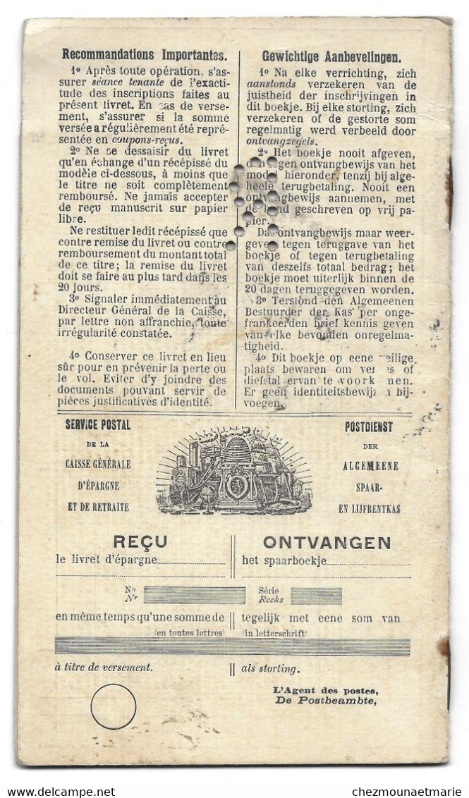 LIVRET D EPARGNE SPAARBOEKJE BELGIQUE GEDINNE BRASSEUR URSULE EP MARCHAL TIMBRES - 1923 A 1935 - Autres & Non Classés