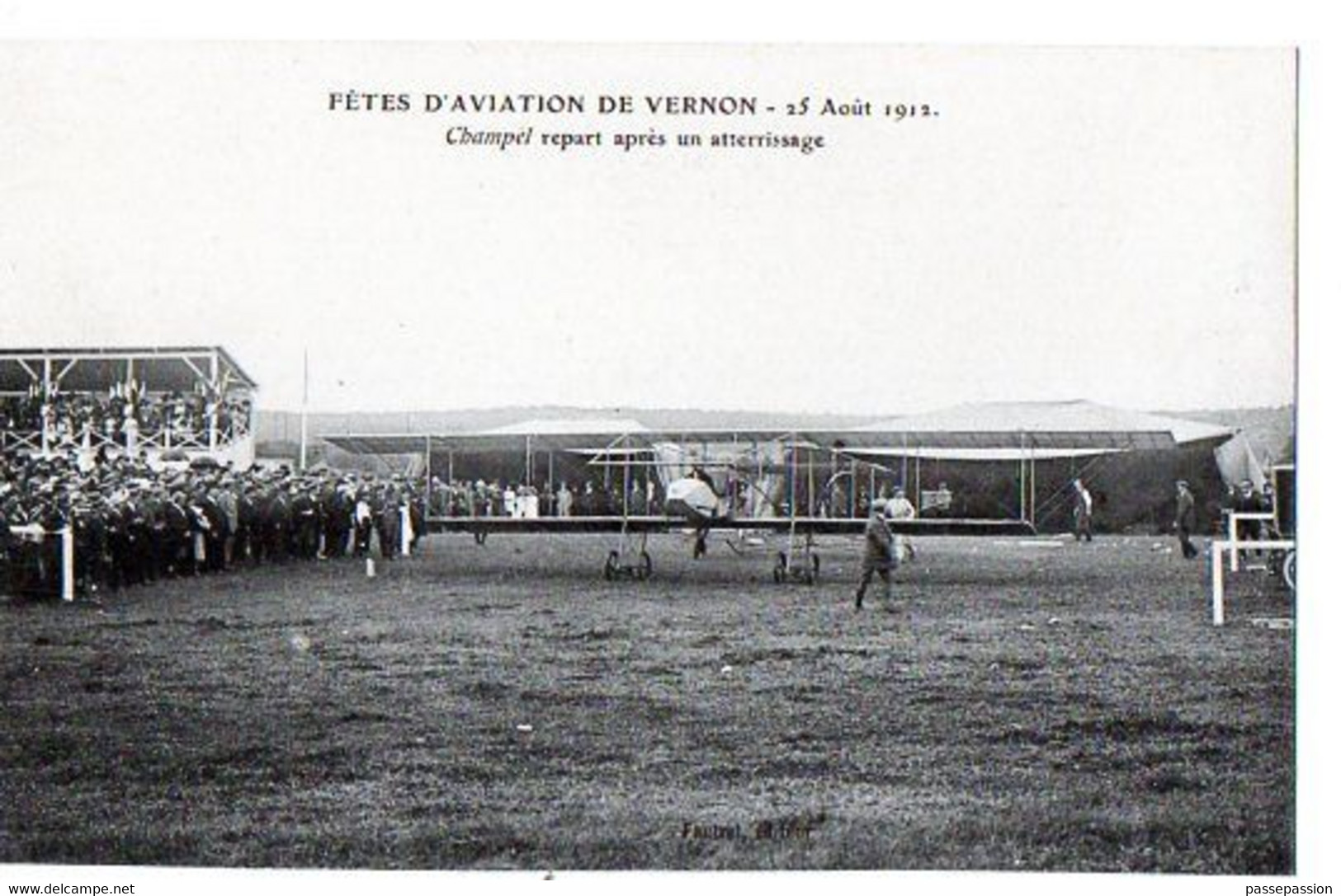 FETES D'AVIATION DE VERNON - 25 Août 1912 - Champel Repart Après Un Atterrissage - Vernon