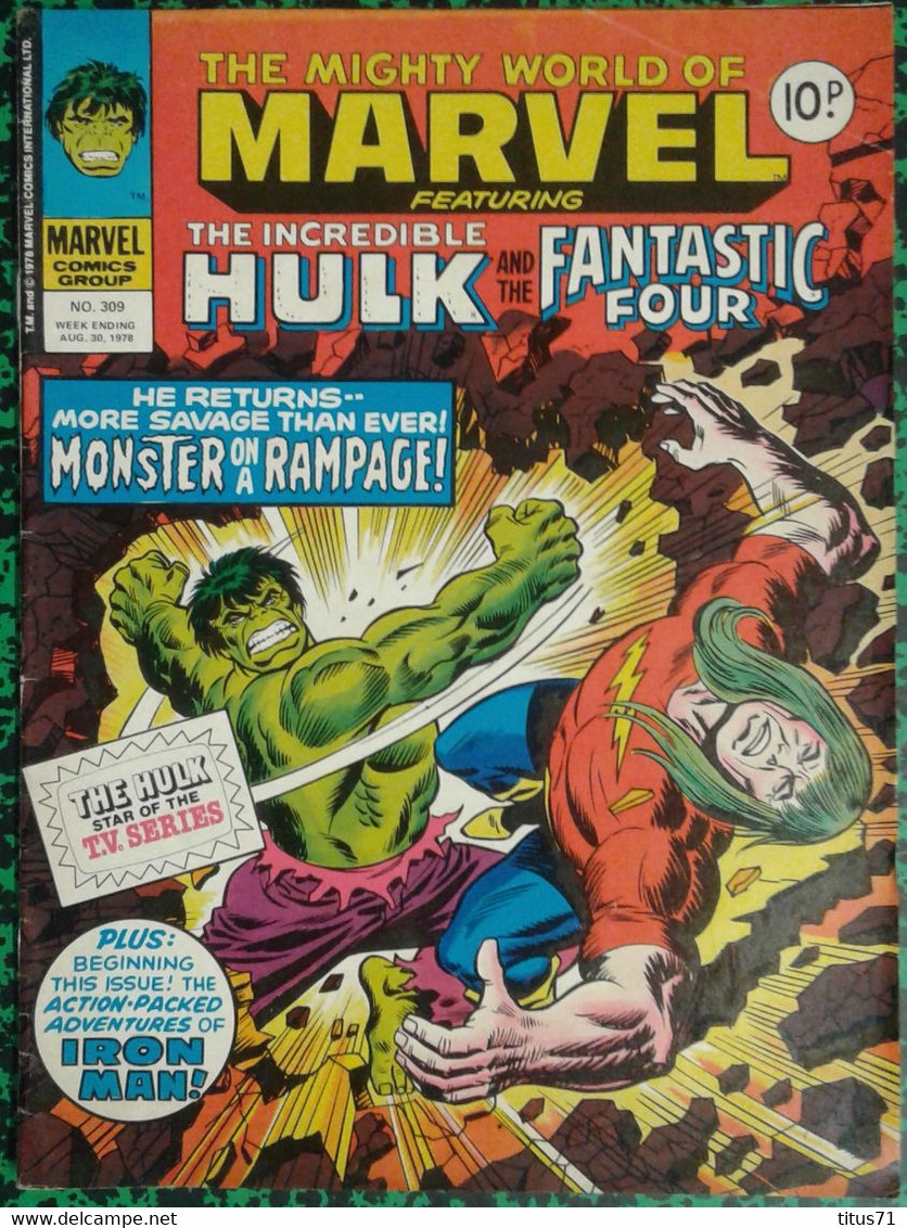 BD Marvel Comics UK The Incredible Hulk And The Fantastic Four - 30/08/1978 - British Comic Books