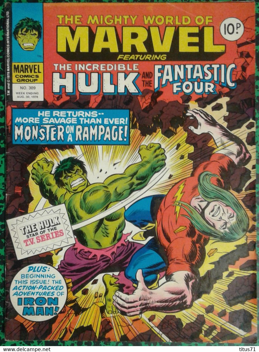 BD Marvel Comics UK The Incredible Hulk And The Fantastic Four - 30/08/1978 - Cómics Británicos