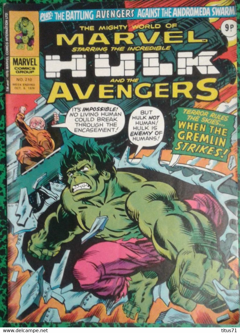 BD Marvel Comics UK The Incredible Hulk And The Avengers - 06/10/1976 - Comics (UK)