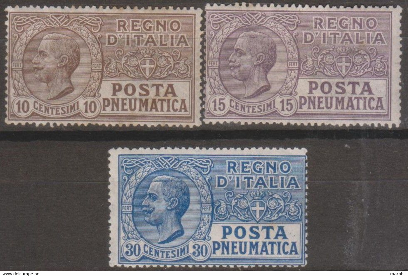 Italia 1913 Posta Pneumatica UnN°PN1-PN3 3v MLH/* - Poste Pneumatique