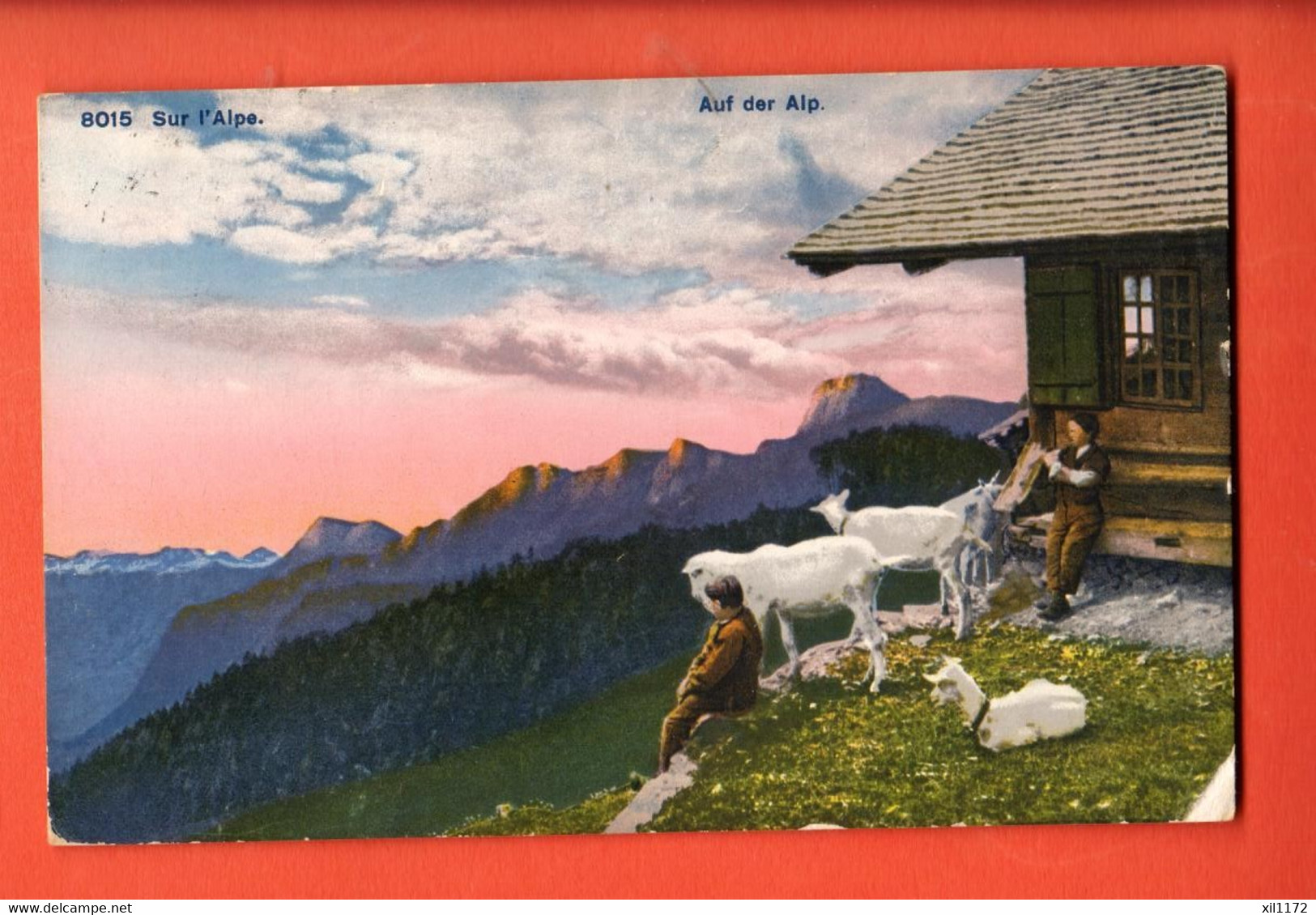 ZBJ-26 Auf Der Alp. Gitzi, Chèvres, Ziege. GElaufen 1924 - Laufen-Uhwiesen 