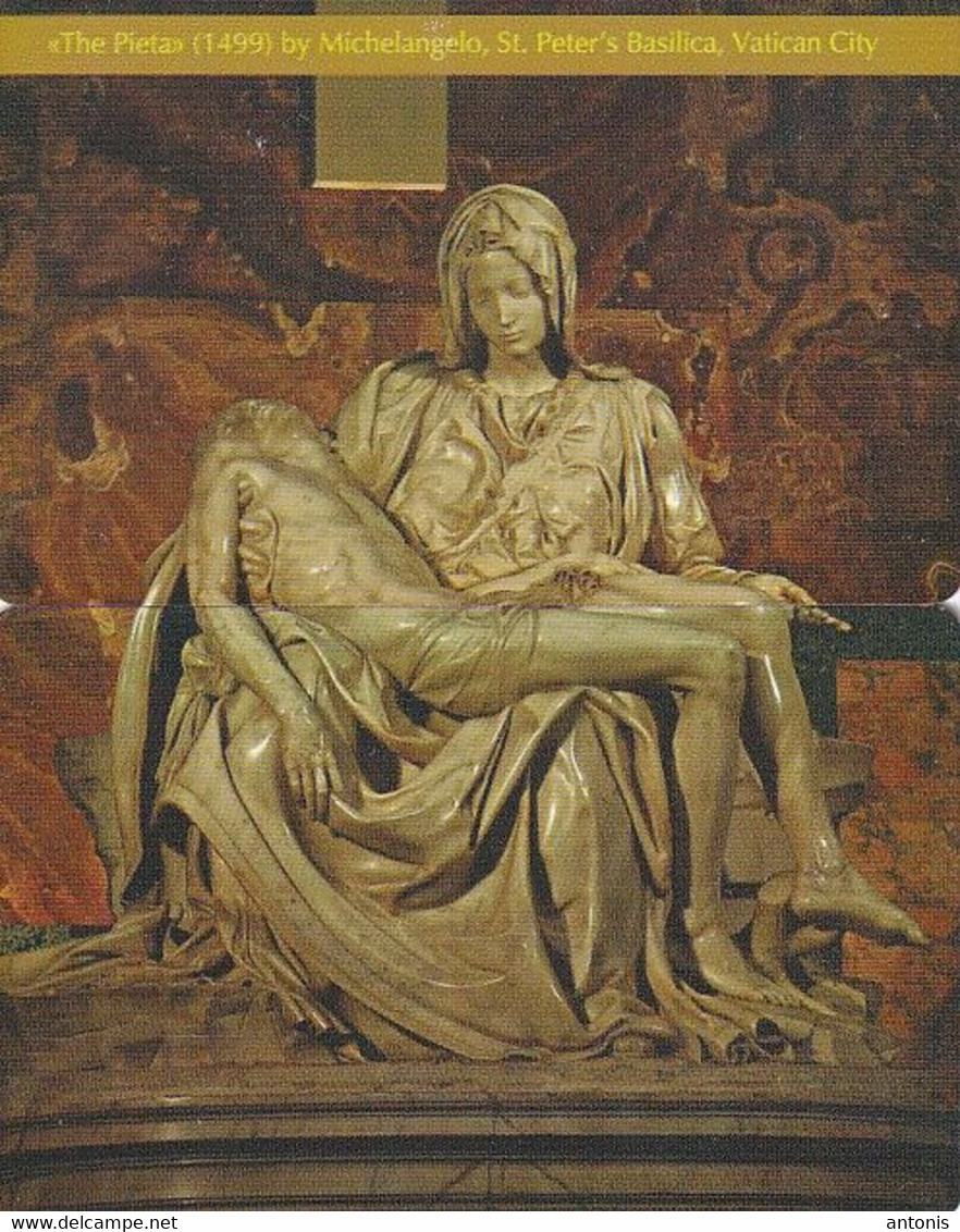 GREECE(chip) - Puzzle Of 2 Cards, The Pieta/Michelangelo, Exhibition In Athens, Tirage 500, 05/08, Samples(no Numbering) - Puzzles