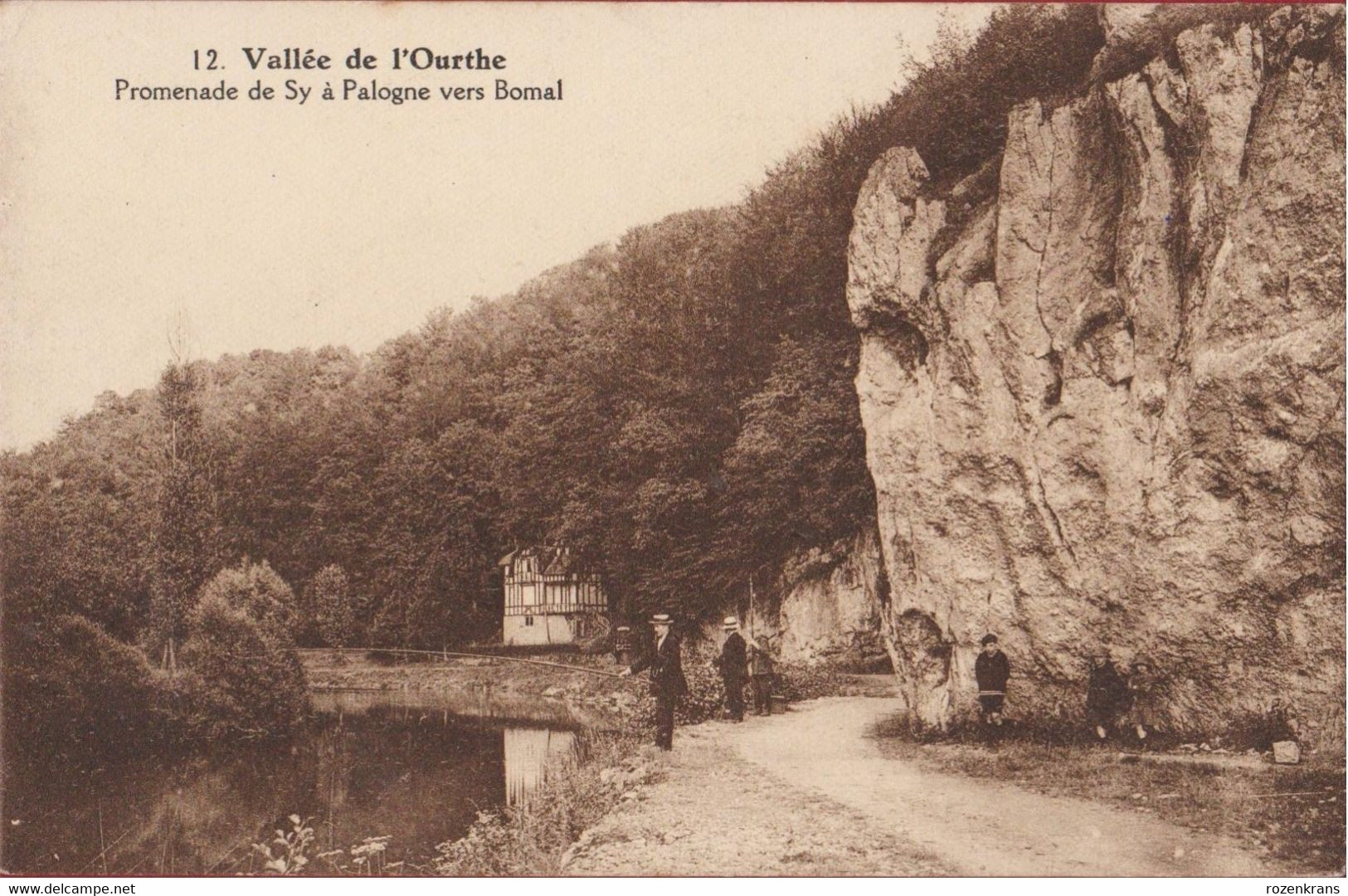 Liege Ferrieres Vallée De L'Ourthe - Promenade De Sy à Palogne Vers Bomal (En Très Bon état) Pecheurs Visserij - Ferrières