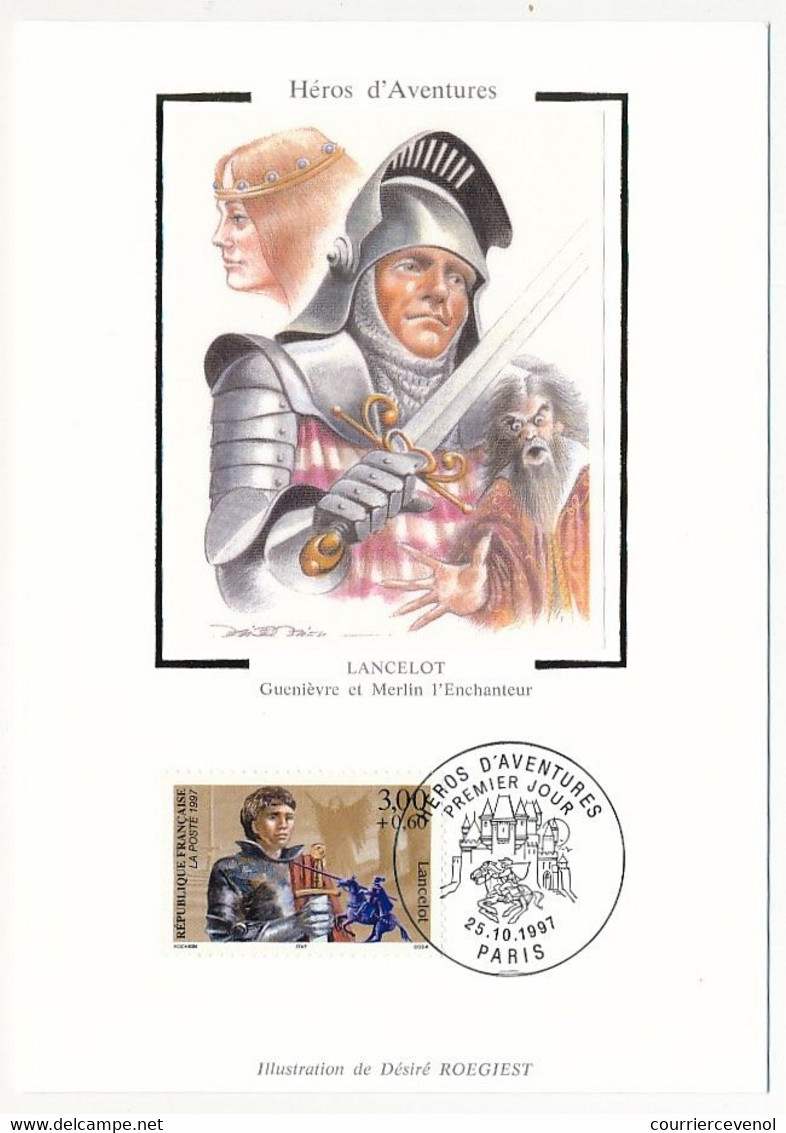 FRANCE - 6 Cartes Maximum Soie - Héros D'Aventure - D'Artagnan, Fracasse, Cyrano, Lancelot... 25/10/1987 PARIS - 1990-1999