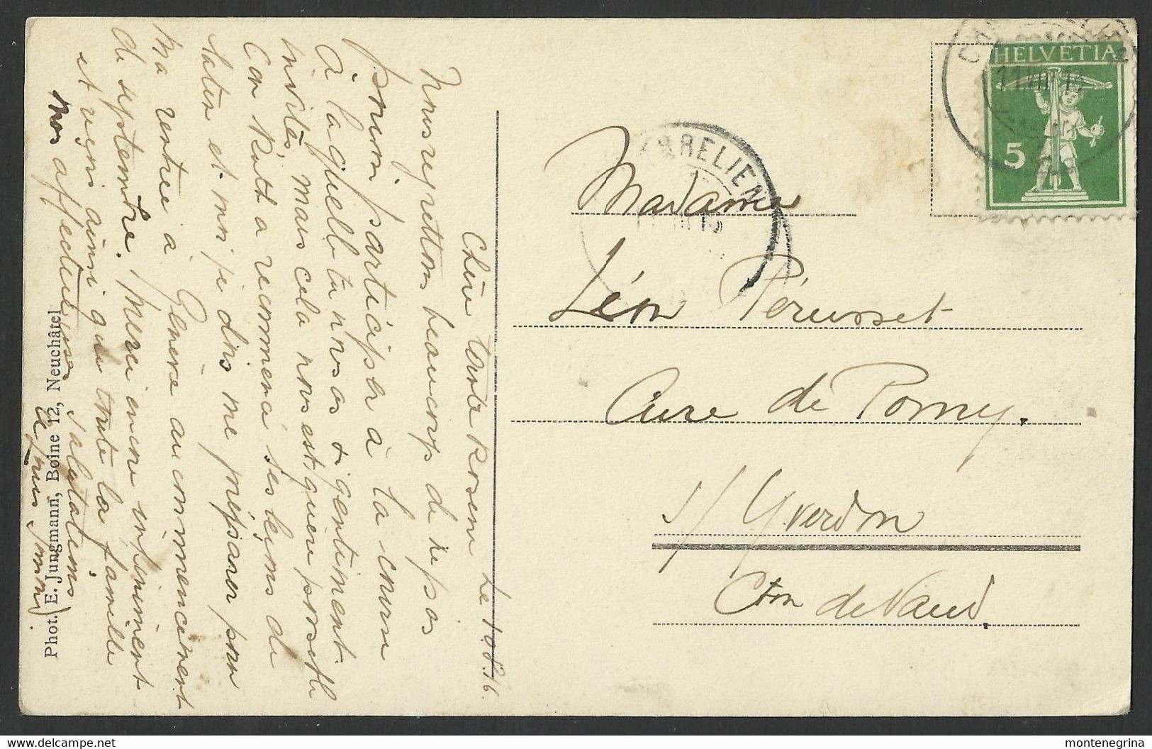 SWITZERlLAND LA NANTILLERE Rochefort Ferme Et Vaches,Cows 1916 Old Postcard (see Sales Conditions) 02906 - Rochefort