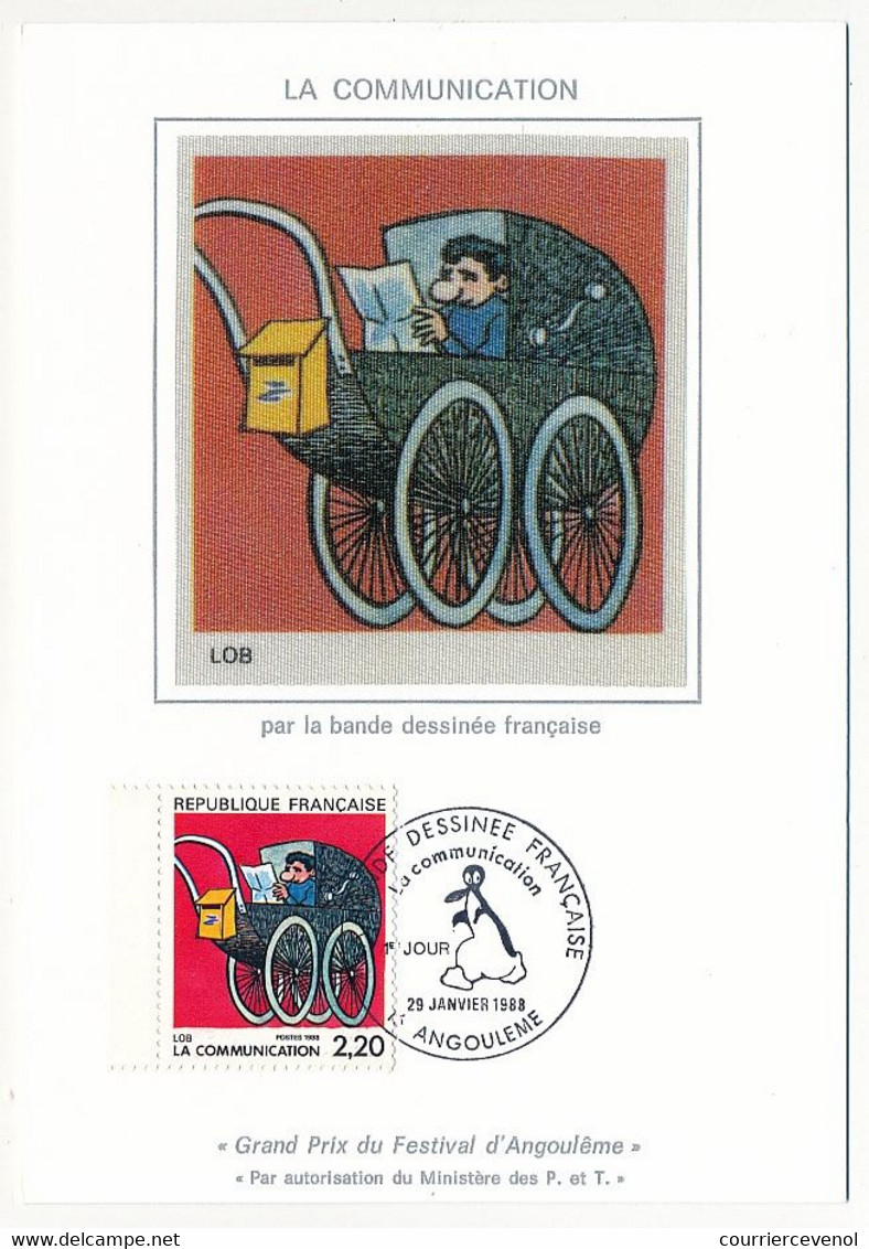 FRANCE => 12 Cartes Maximum Soie - La communication par la Bande dessinée - Angouleme - 2/ Janvier 1988