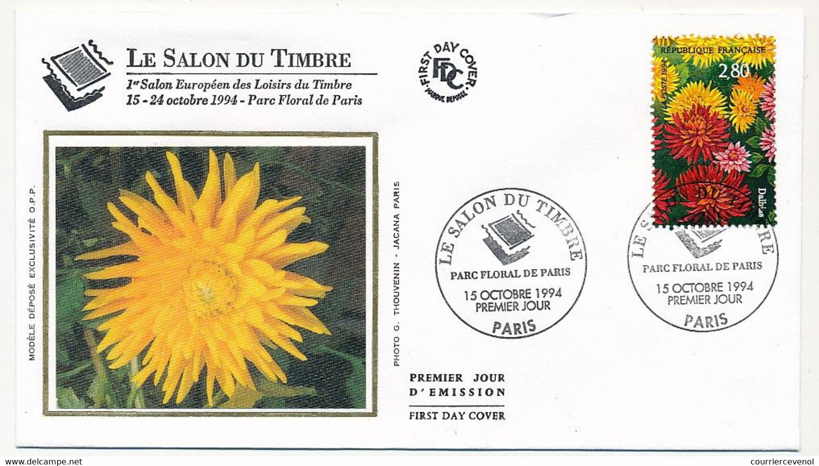 FRANCE - 2 Env. FDC Soie -  SALON FLORAL - Paris - 15 Octobre 1994 - 1990-1999