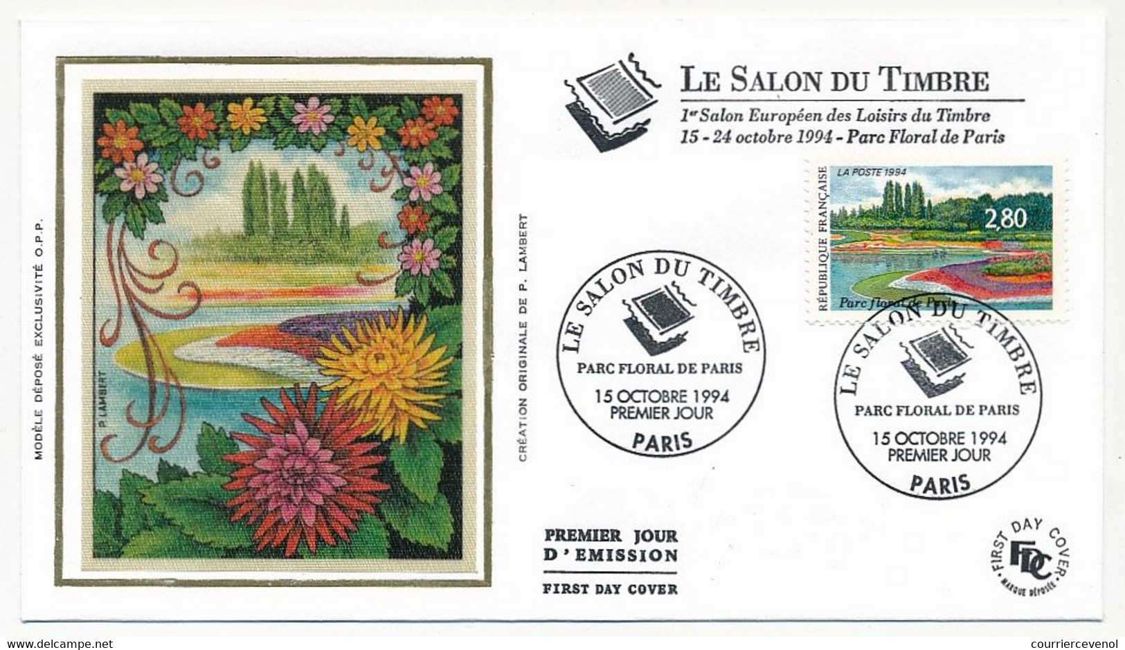 FRANCE - 2 Env. FDC Soie -  SALON FLORAL - Paris - 15 Octobre 1994 - 1990-1999