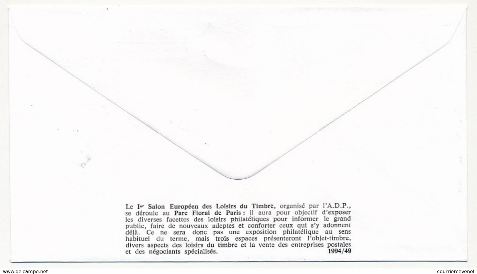 FRANCE - 2 Env. FDC Soie -  SALON FLORAL - Paris - 15 Octobre 1994 - 1990-1999
