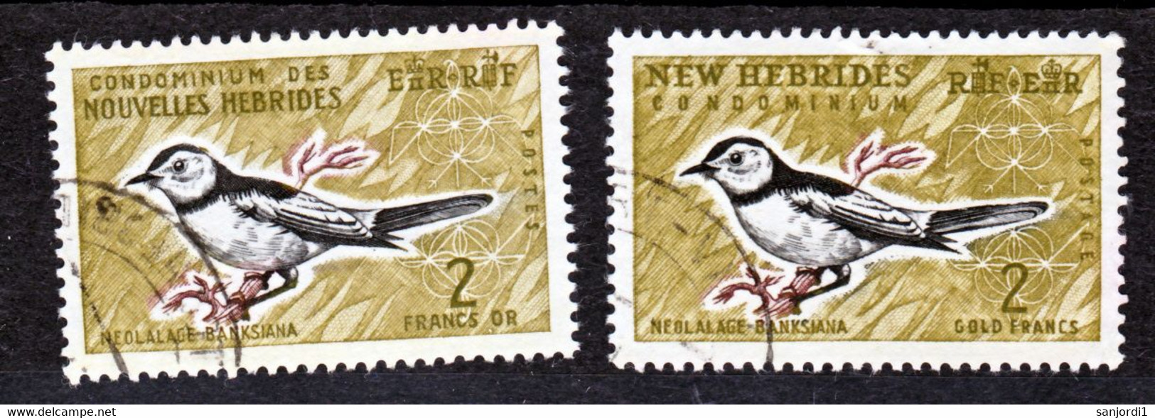 Nouvelles Hébrides 206 210  Oiseau Neolalage Légendes Anglaises Et Françaises Oblitéré Used Cote 18 - Oblitérés