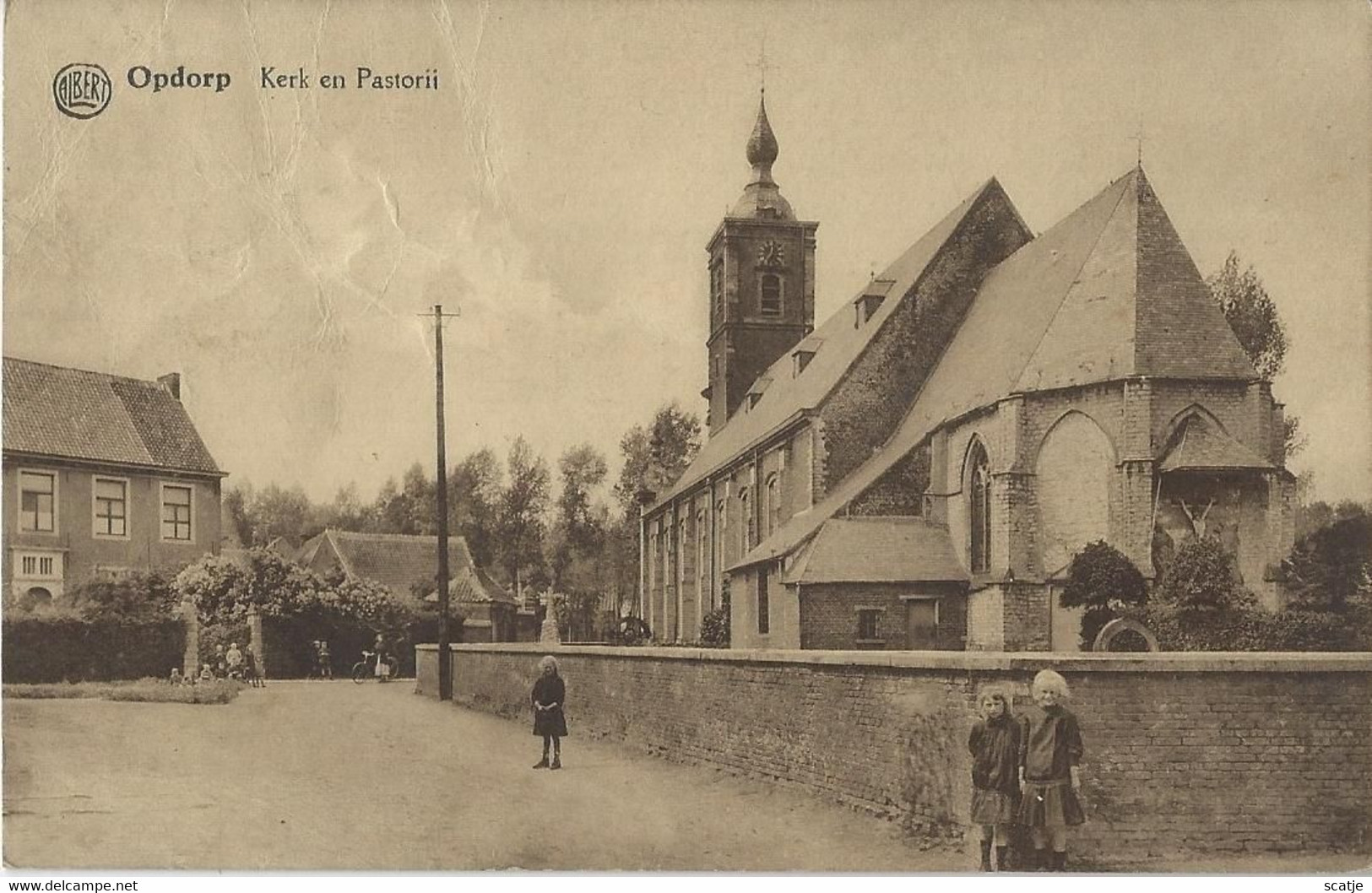 Opdorp.   -   Kerk En Pastorij  (Kreuk)   1943   Naar   Gierle - Buggenhout