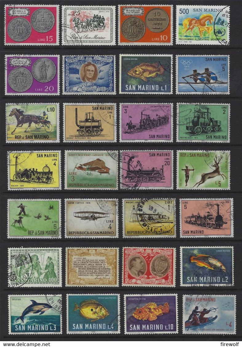 Y42 - San Marino - Lot 128 Used Stamps - Collections, Lots & Séries