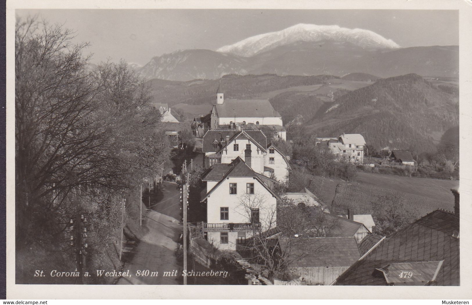Austria PPC St. Corona A. Wechsel 840m Mit Schneeberg KIRCHENBERG Am Wechsel 1949 Echte Real Photo (2 Scans) - Wechsel