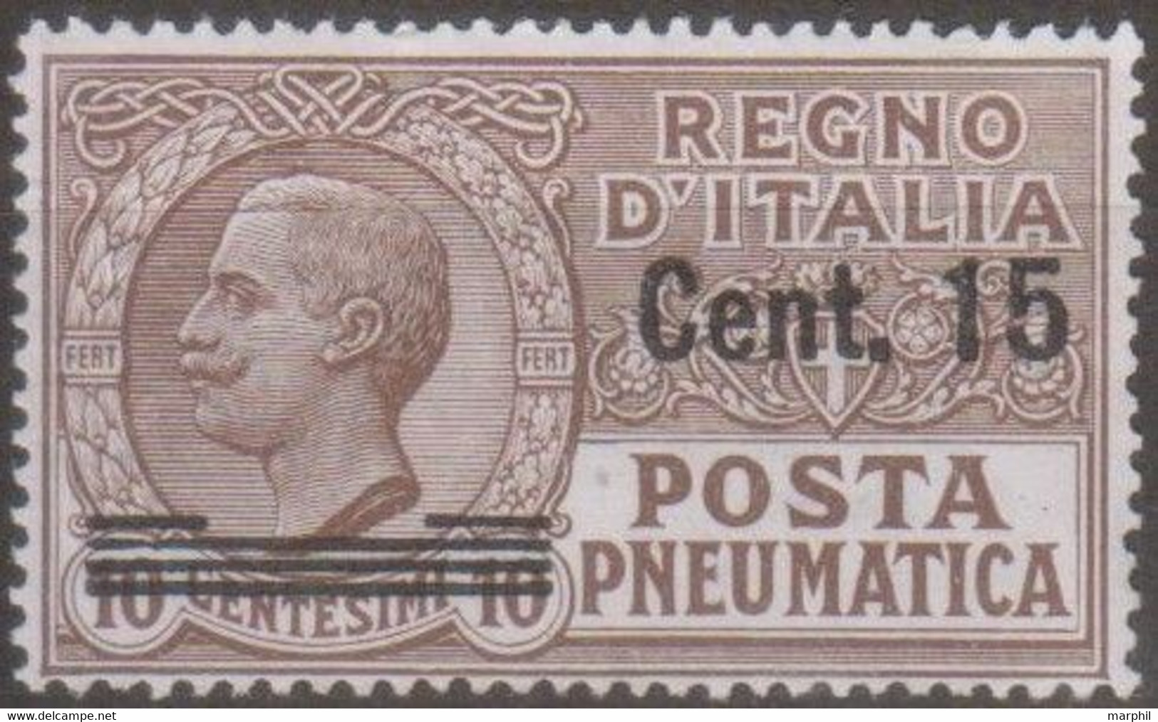 Italia 1924 Posta Pneumatica UnN°PN4 (*) No Gum - Pneumatic Mail