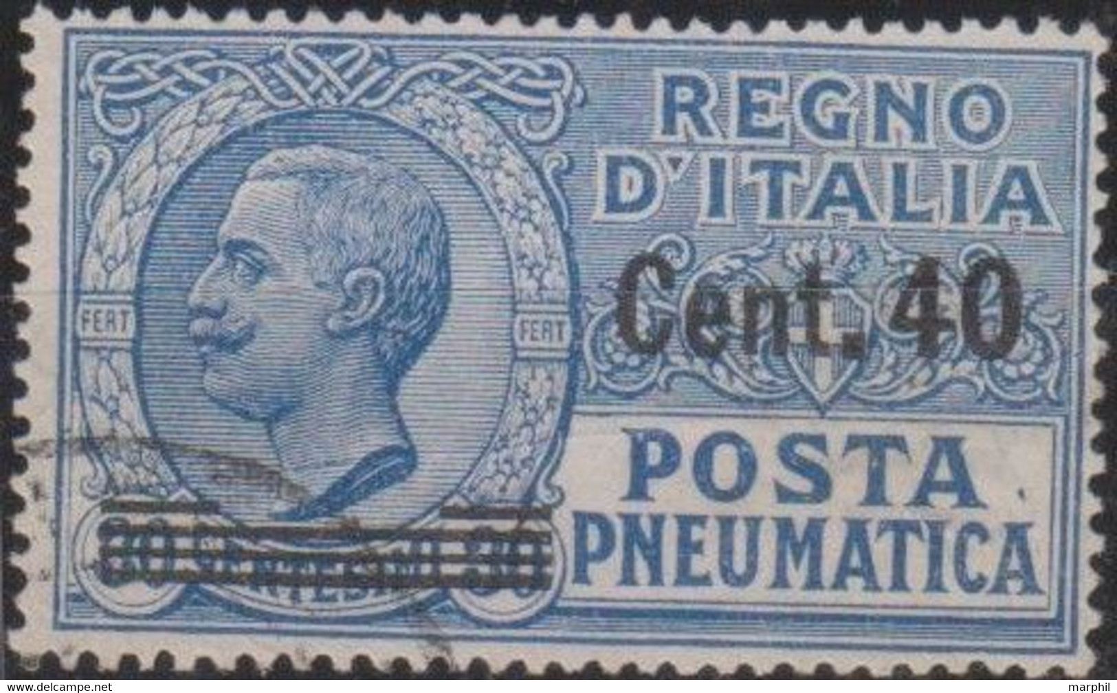 Italia 1924 Posta Pneumatica UnN°PN7 (o) Cent 40/30 - Poste Pneumatique