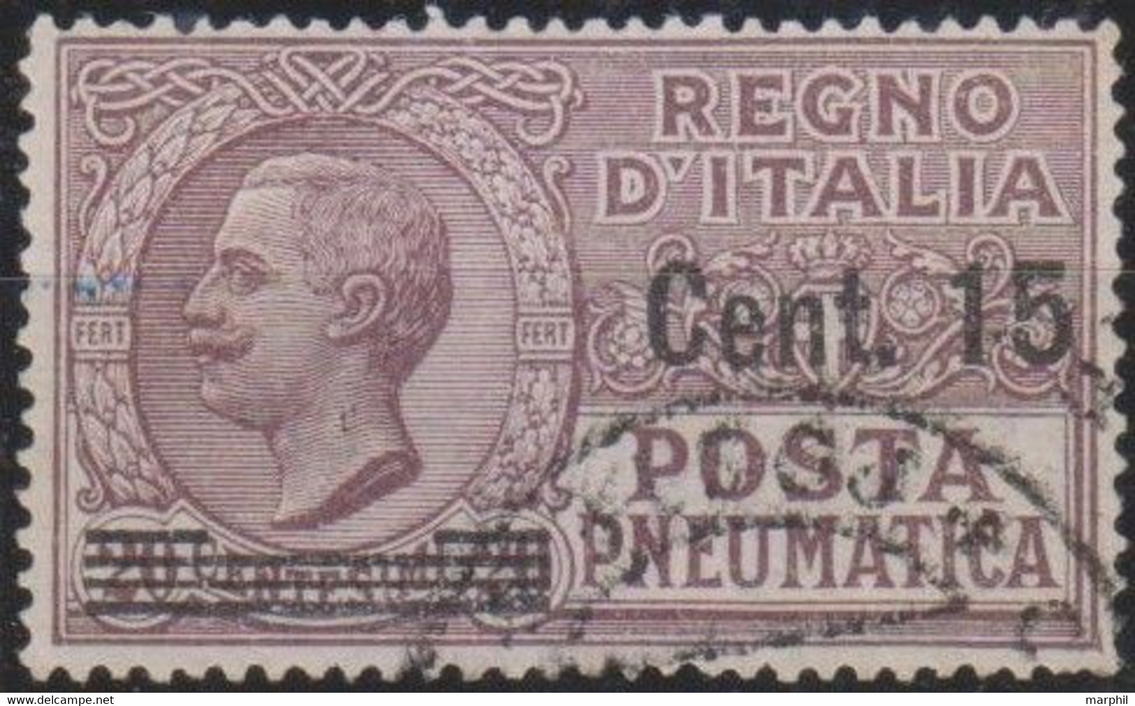 Italia 1927 Posta Pneumatica UnN°PN10 (o) Cent. 15/20 Centrato SPL - Pneumatic Mail