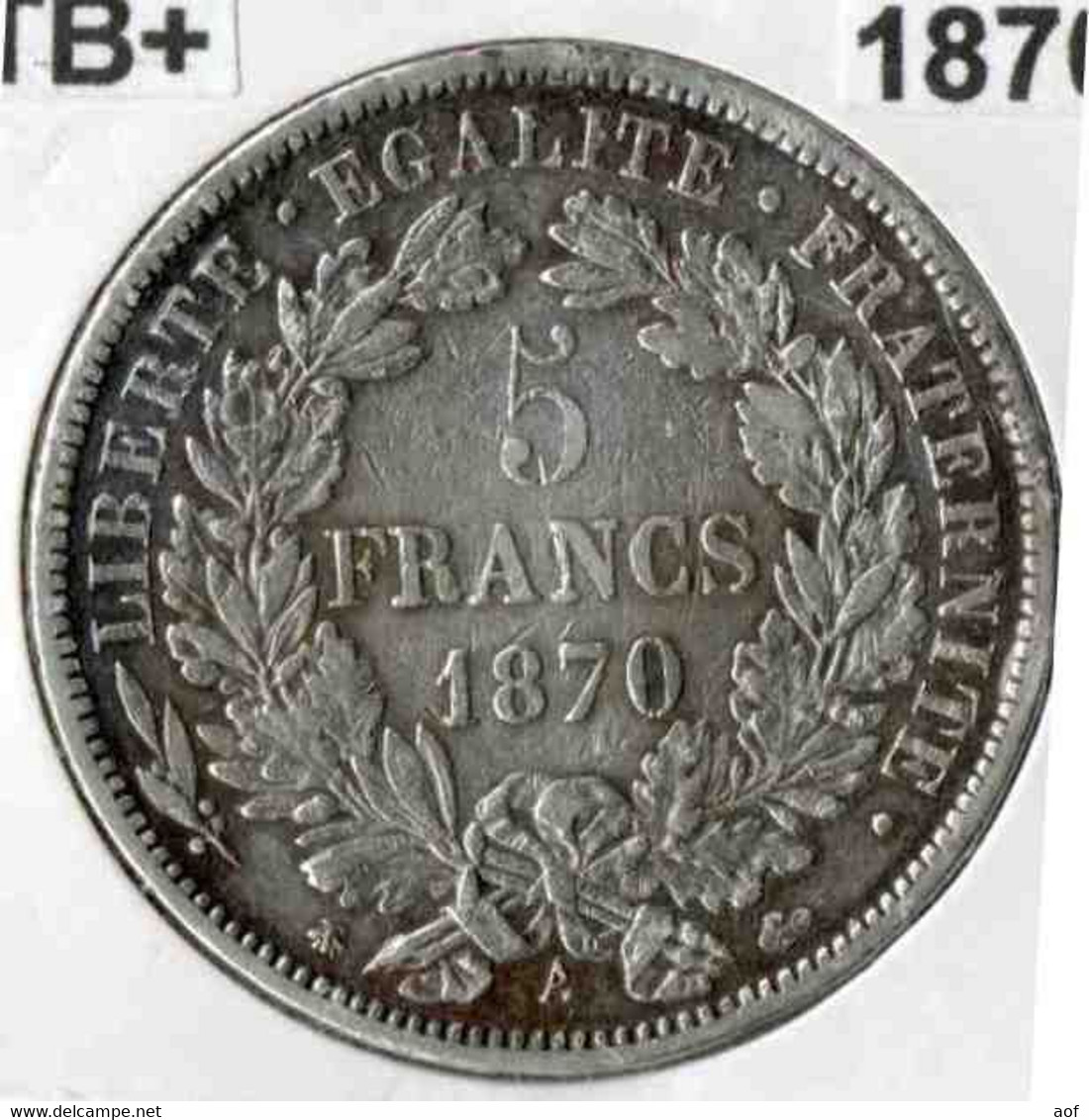 5F 1870 A Bon TTB - 5 Francs