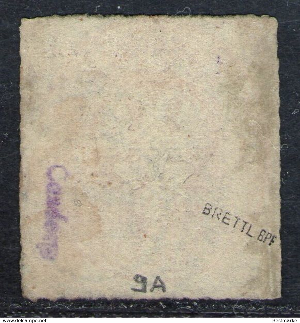 Dreiringstempel "L" Auf 1 Schilling Rötlichorange - Lübeck Nr. 9 A - Geprüft Brettl BPP - Luebeck